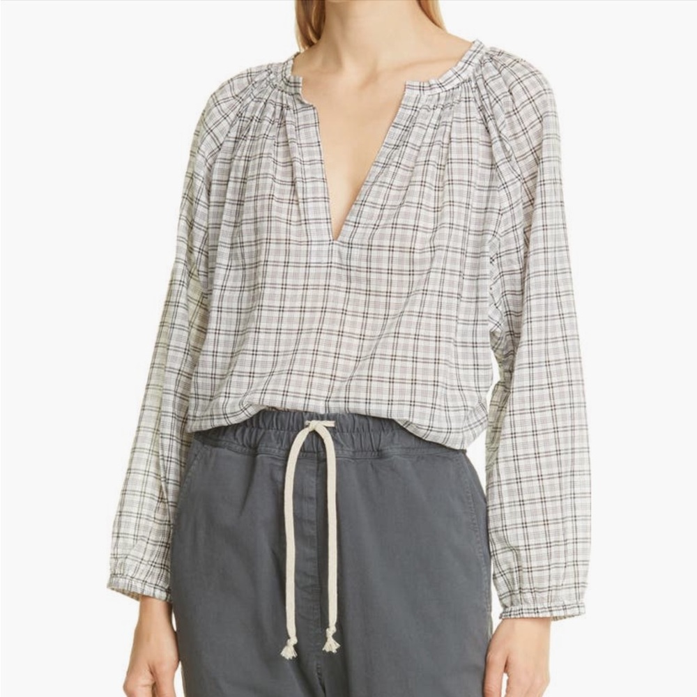 Nili Lotan women’s Brooke Check Top